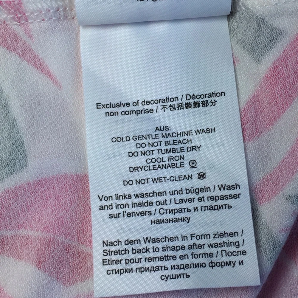 Olsen Pink Leaf Design Jersey Ruched Front Midi Dress Size Large - Picture 9 of 13